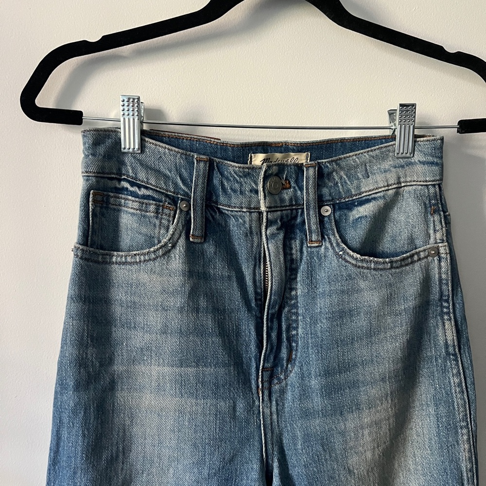 Madewell High Rise Flare Jeans Light Blue Denim 70s Style